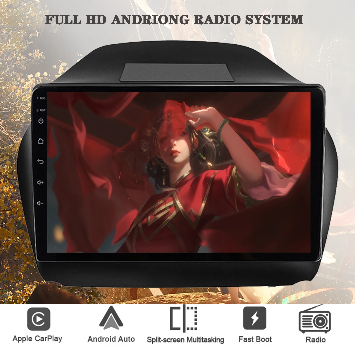 

For Hyundai IX35 Tucson 2009-2015 Built in Navigation 4G Lte WIFI Multimedia Video GPS Monitor 8Core Android 14 128G CarPlay