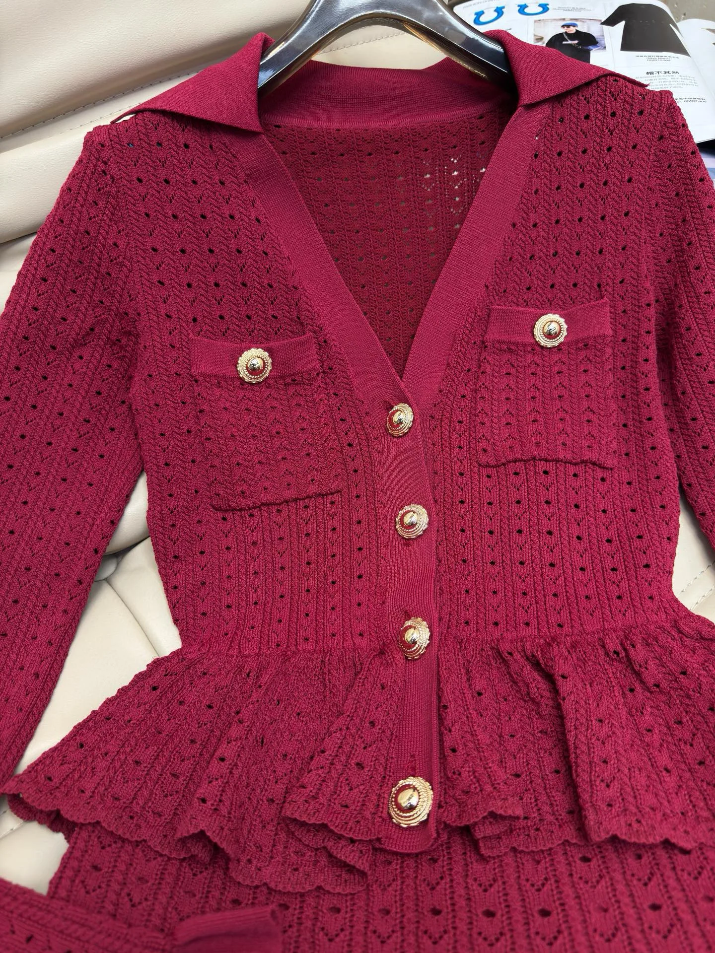 فستان محبوك أنيق بأكمام طويلة للخريف #5