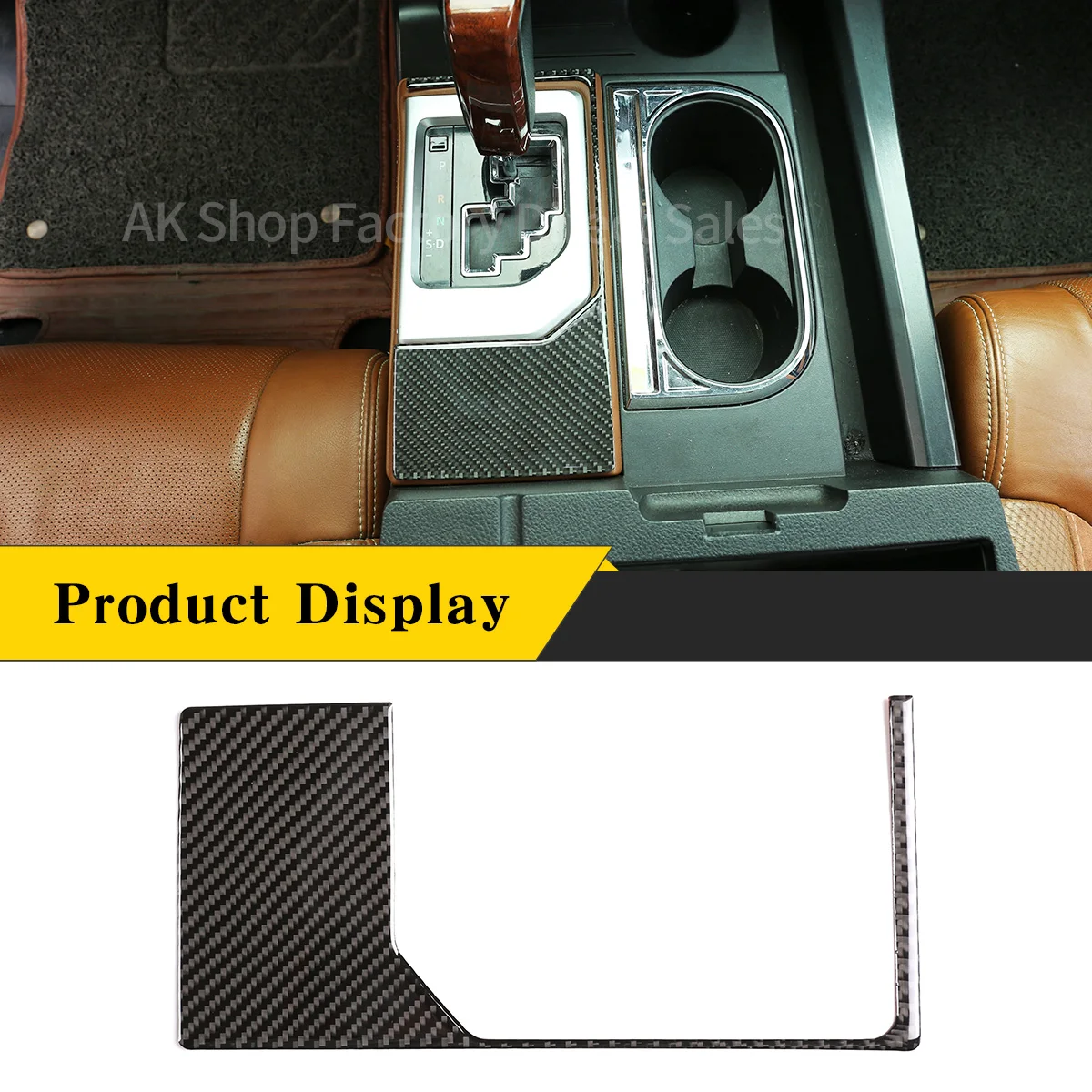 

For Toyota Tundra 2014-2018 Real Carbon Fiber（Soft） Car Central Control Gear Frame Decorative Panel Cover Sticker Accessories