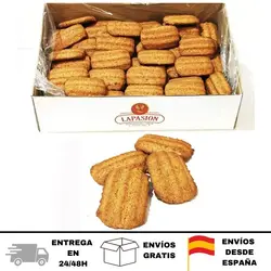 LAPASION - Galleta Rizada integral con edulcorante | caja 2 kg | Ideal para desayunos y meriendas.