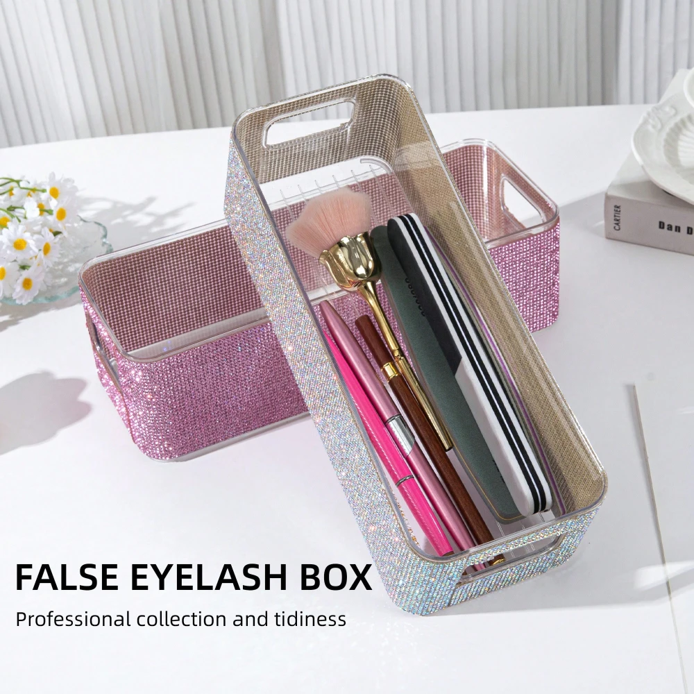 High-Grade Acrylic Cosmetics Storage Box Artificial Diamond Dresser Desktop Skin Care Product Cell Storage Box