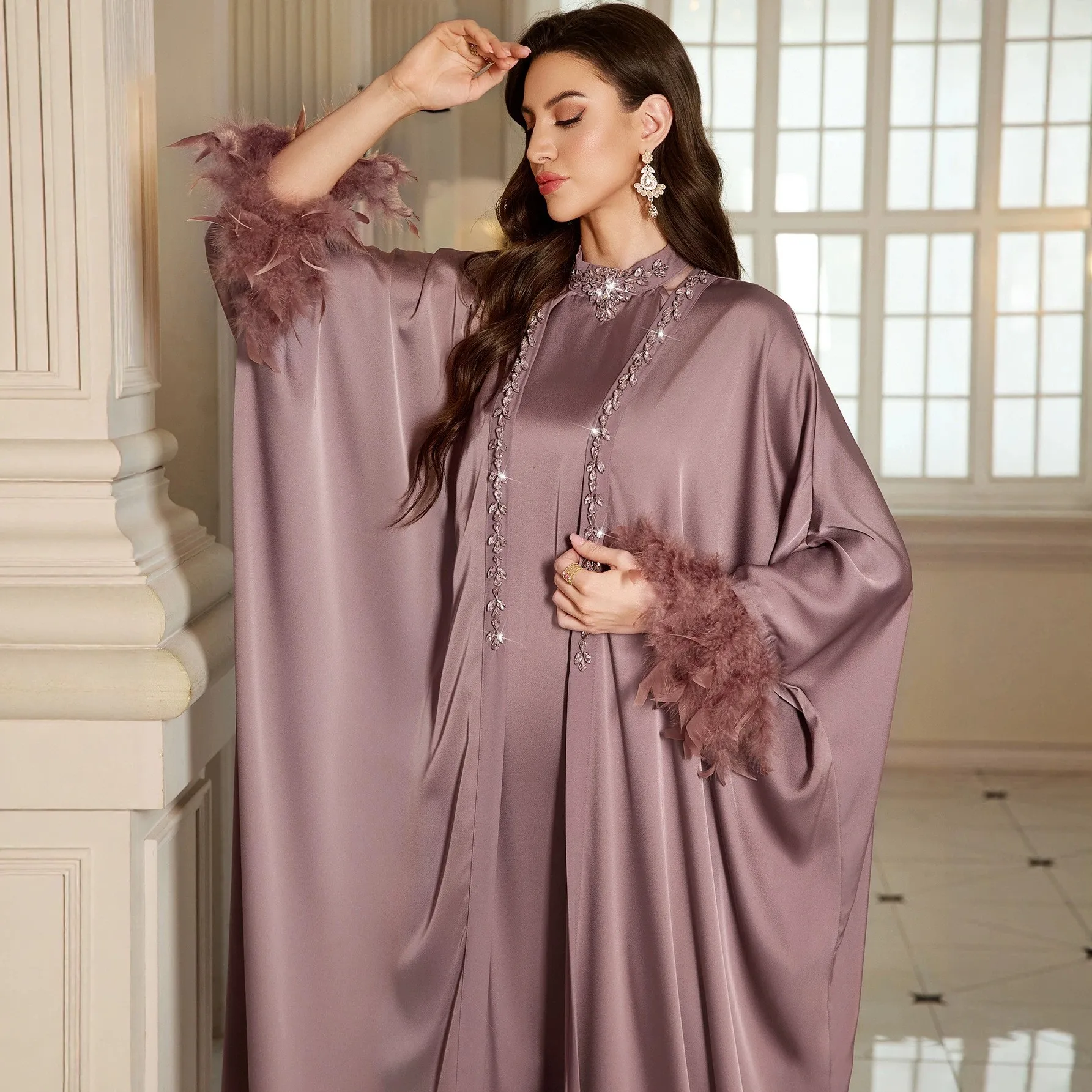 Halter Neck Off Shoulder Set Loose Fit Streetwear with Urban Loose Waist Sequin Embellishment Long Dress Casual Autumn for Women
