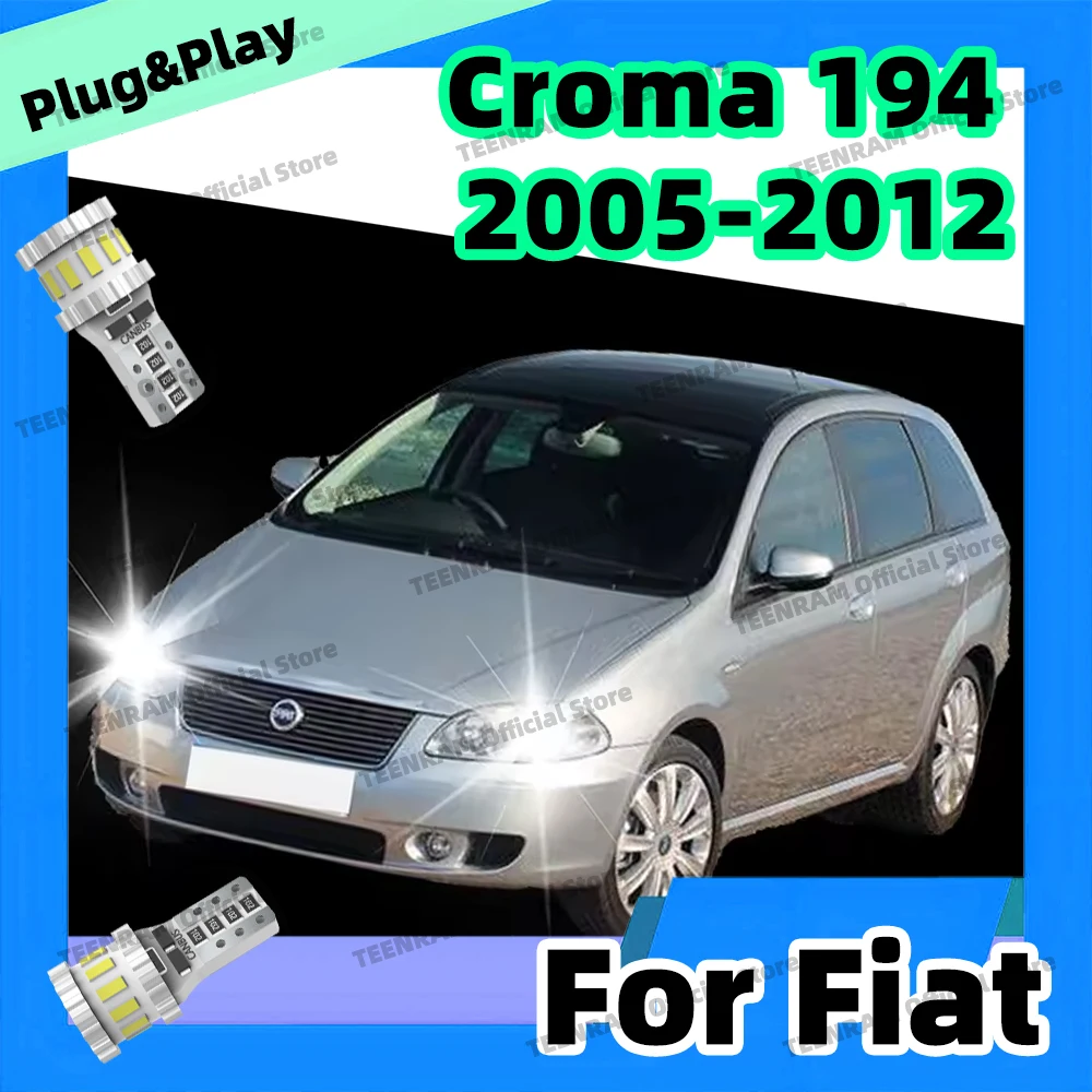 2x LED T10 Car Interior Dome Read Light Clearance Bulbs 6000K 192 168 For Fiat Croma 194 2005 2006 2007 2008 2009 2010 2011 2012