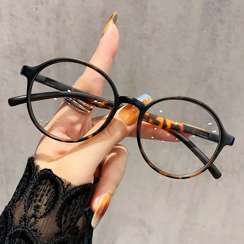 Ultra Light Round Reading Glasses Anti Blue Light Computer Glasses Clear Lens Women Hyperopia Eyeglasses Presbyopia Eyewear +1.0