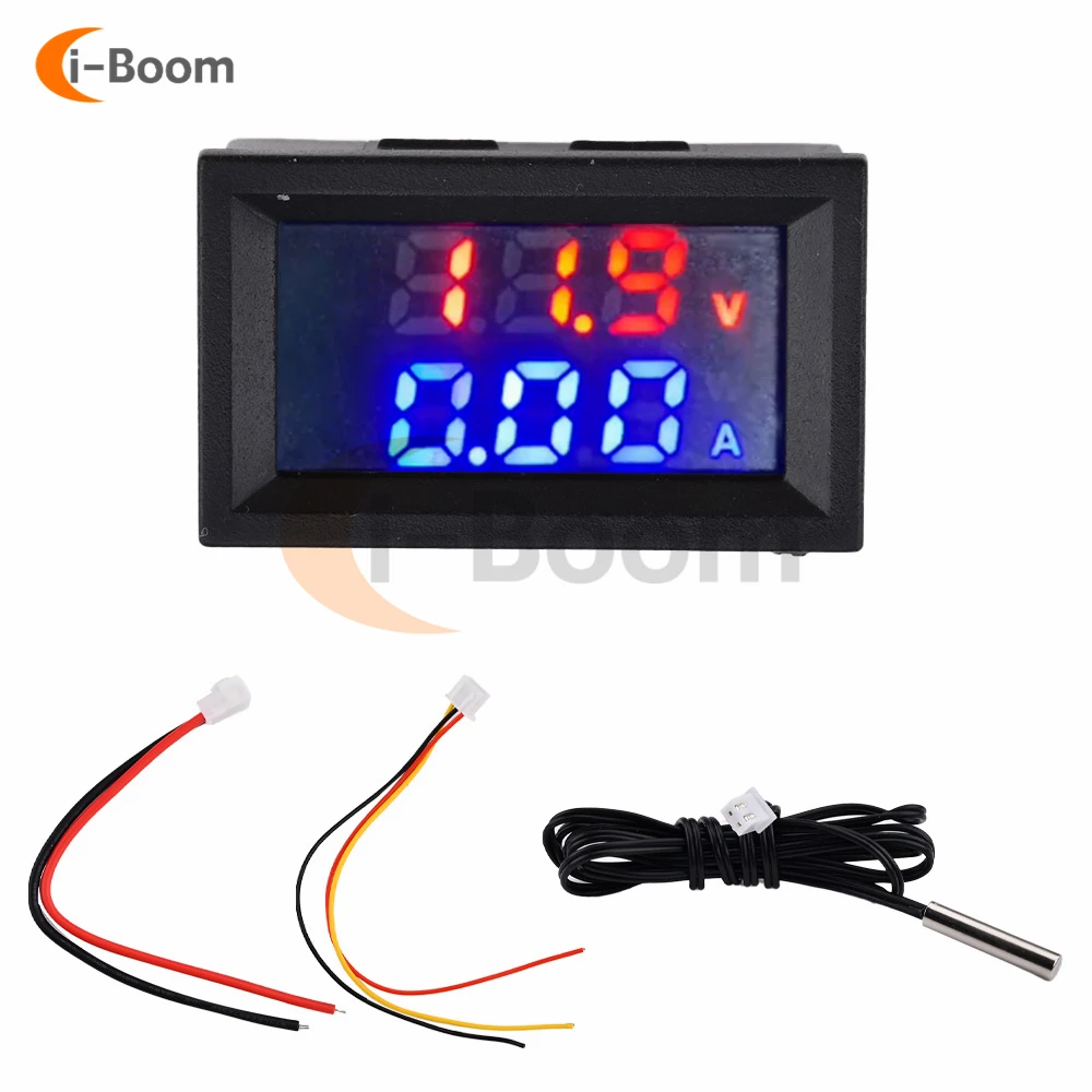 Digital Voltmeter Ammeter DC 0-100V 10A Dual Display Voltage Detector Current Meter Panel Temperature tester Power Detector 12V