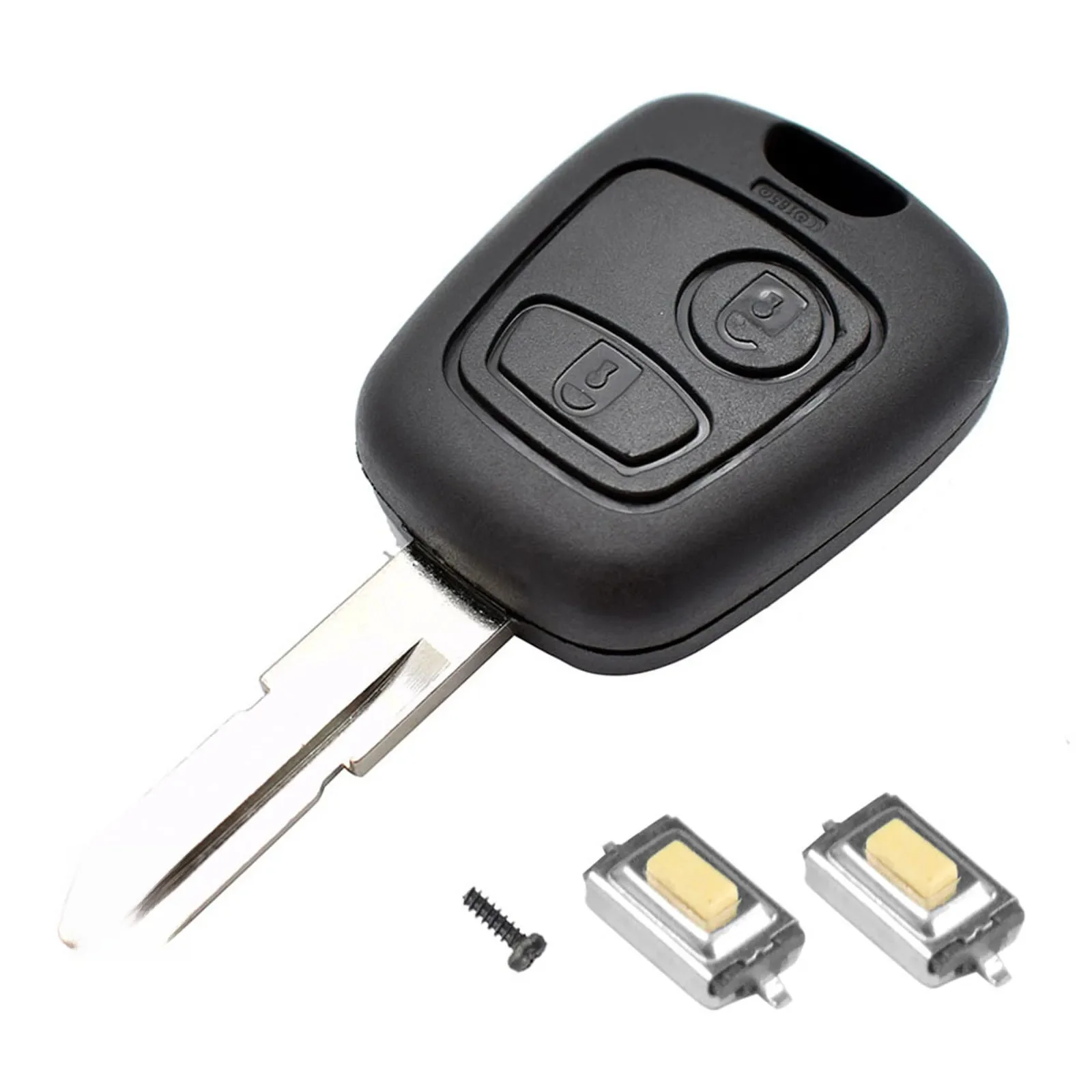 Coque de rechange pour clé télécommande de voiture, interrupteur à 2 boutons, pour Peugeot 107 207 307 406 citroën C1 C2 C3 C4 C5