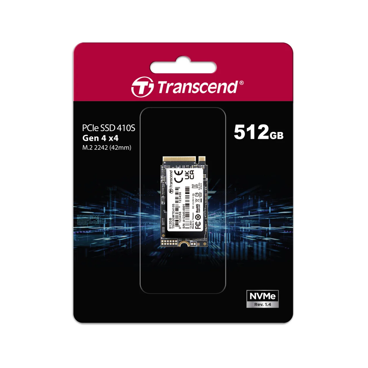 트랜센드 MTE410S M.2 2242 NVMe Gen4 512GB TLC 파인인포 Transcend GEN4 SSD