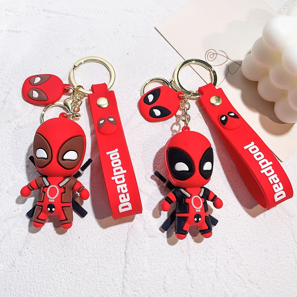 Marvel Cute Doll Pendant Anime Figures Deadpool Q Version Fashion Backpack Keychain Couple Bag Keyring Pendant Birthday Gifts