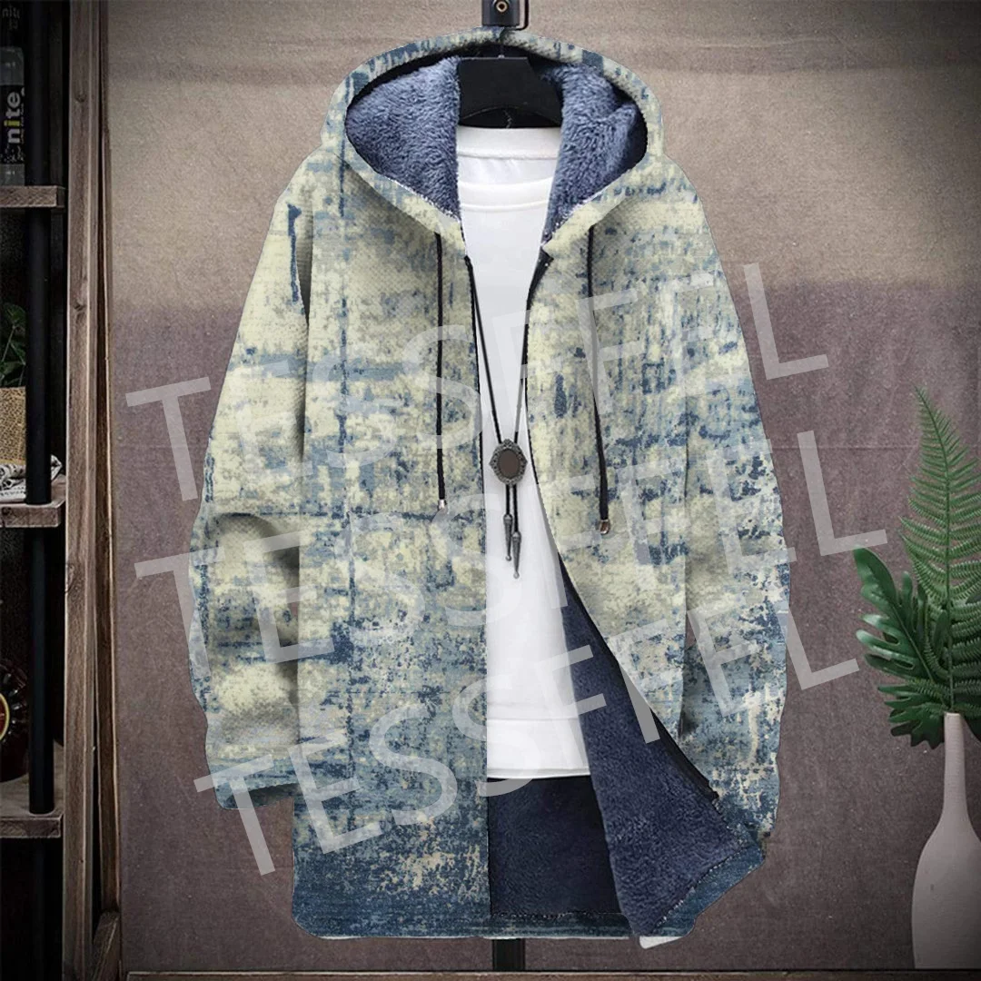 NewFashion Graffiti Colorful Vintage Retro Tattoo Tribe 3DPrint Windbreaker Winter Casual Jacket Hoodies Cloak Fleece Overcoat G