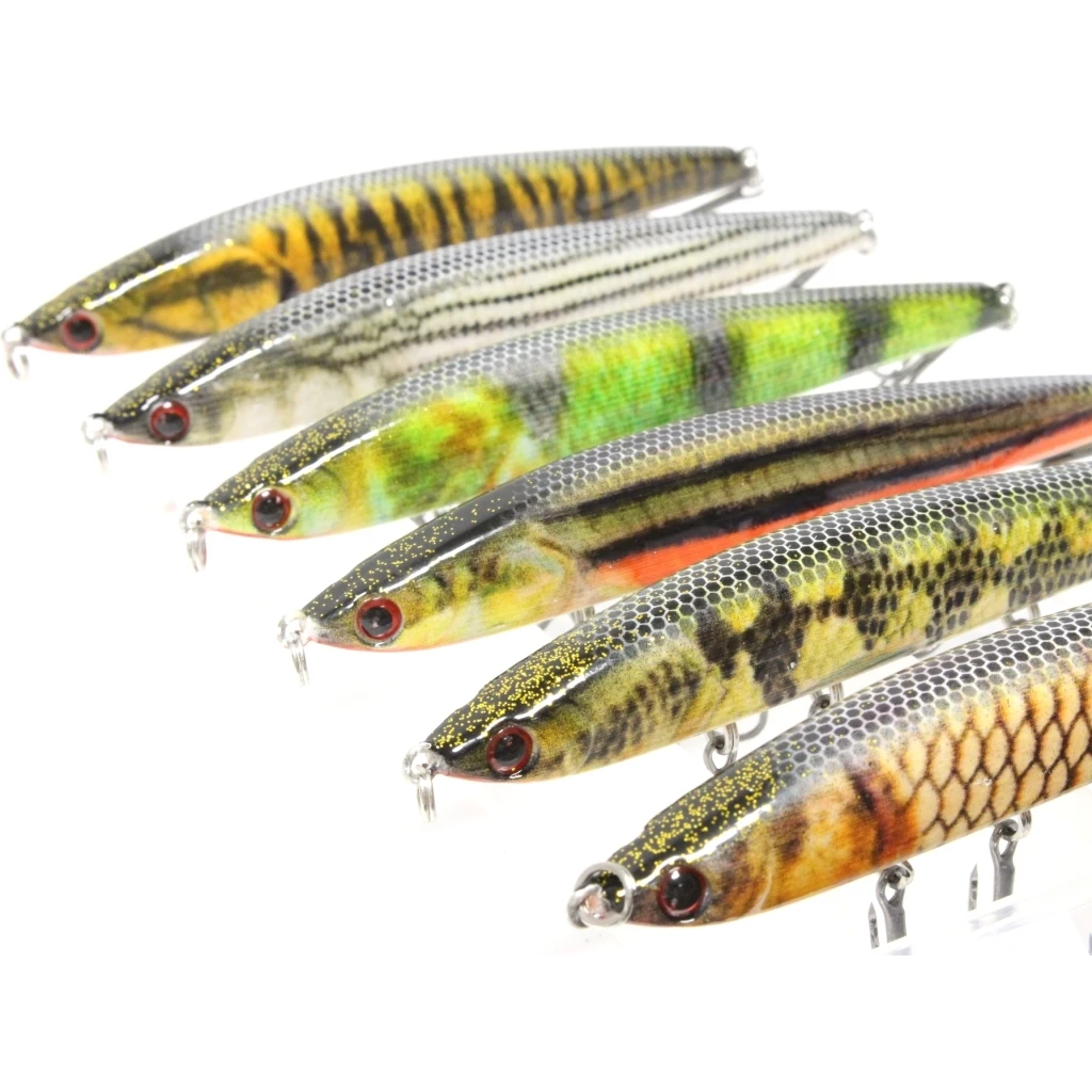 

wLure 6 Lures in One Box 11cm 21.5g Lifelike Minnow Twitch Hard Bait Sinking Long Casting Walk the Dog Fishing Lure HM717KB