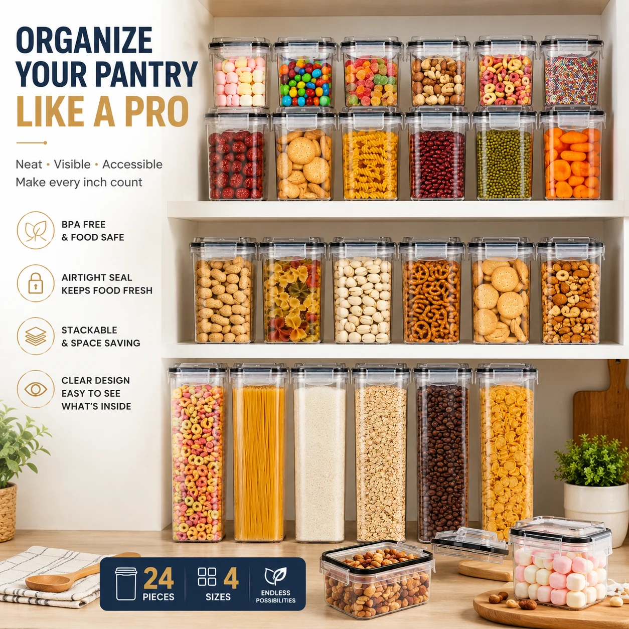 24PCS Food Storage Containers  - Food Storage Kitchen Container Set review and price
