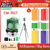 Cigman Cm-701T 3X360 °   Laser Level with 1.5m Tripod Remote Control Self-Leveling 4000Mah Battery