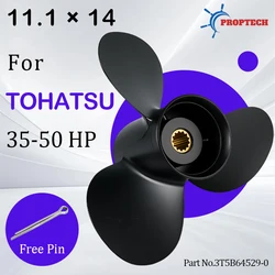For Tohatsu Nissan 35HP 40HP 50HP 11.1x14 Outboard Propeller Boat Aluminum Alloy Screw 3 Blade 13 Spline Marine Engine