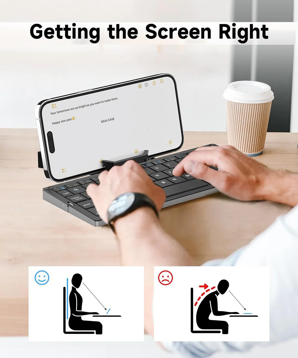 

ht-99 foldable bluetooth keyboard with magnetic stand, portable and lightweight for travel, rechargeable for tablets, iPads, mob