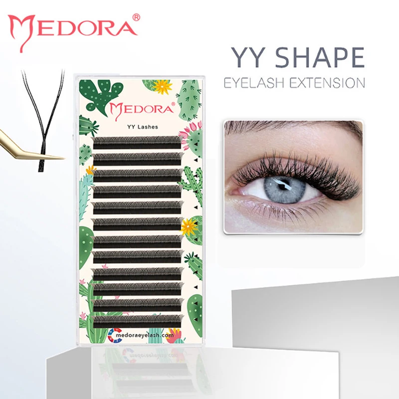 

MEDORA 12 Row YY Shaped Eyelashes Extension Faux Mink Natural Soft Premade Fans False Eyelash Clusters Supplies Makeup Lashes