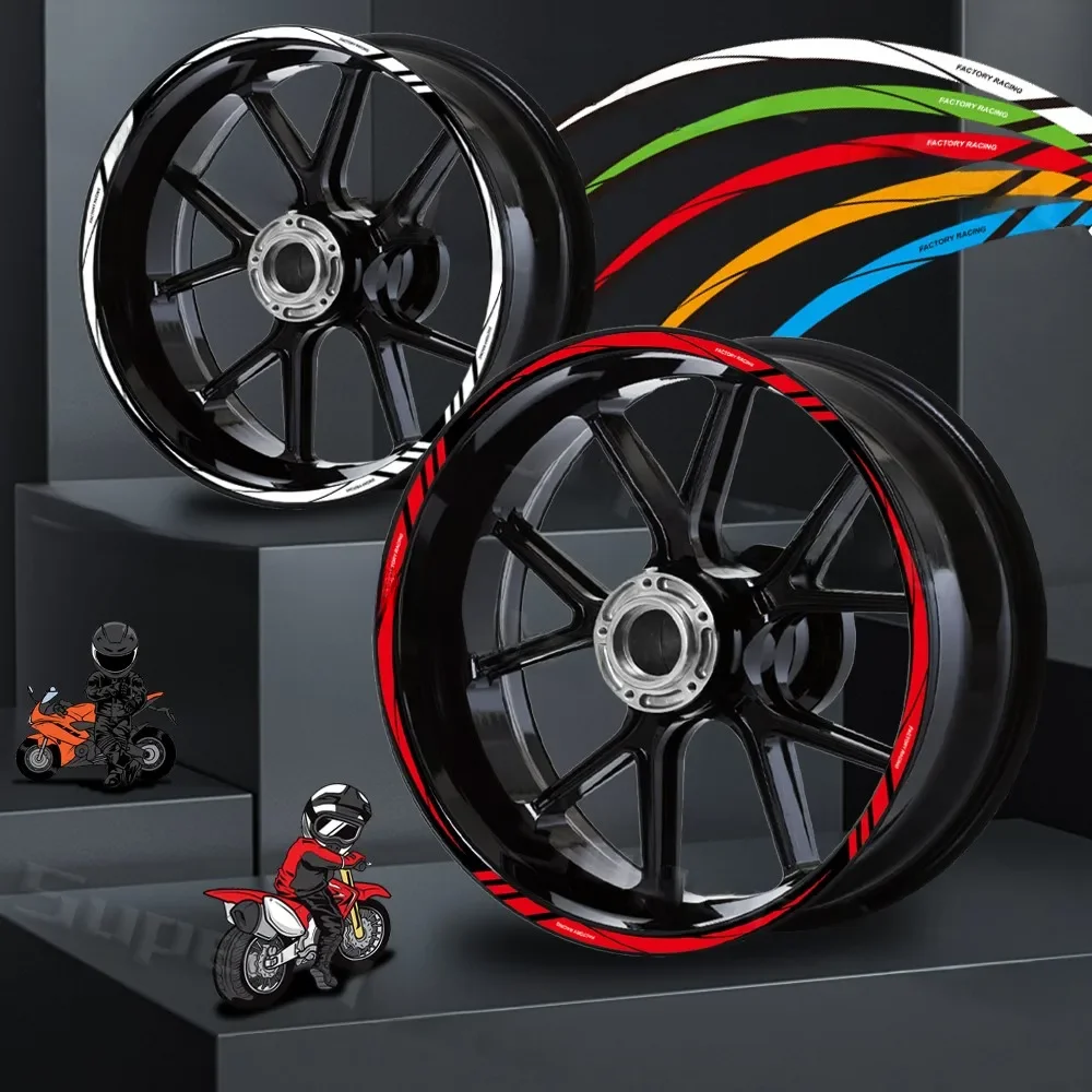 12 "13" 14 "15" 16 "17" 18 "pouces autocollant de jante de moto bande de moyeu de roue bande de pneu pour Kawasaki Suzuki Honda YAMAHA