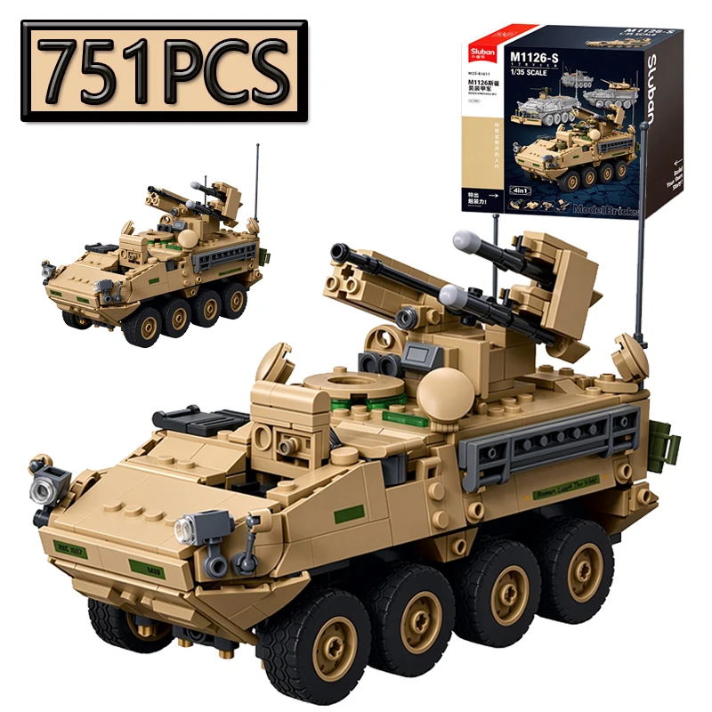 1-35-4-in-1-veicolo-corazzato-a-8-ruote-veicolo-da-combattimento-per-fanteria-moc-751-pezzi-blocchi-da-costruzione-modello-fai-da-te-ornamento-puzzle-giocattolo-compleanno