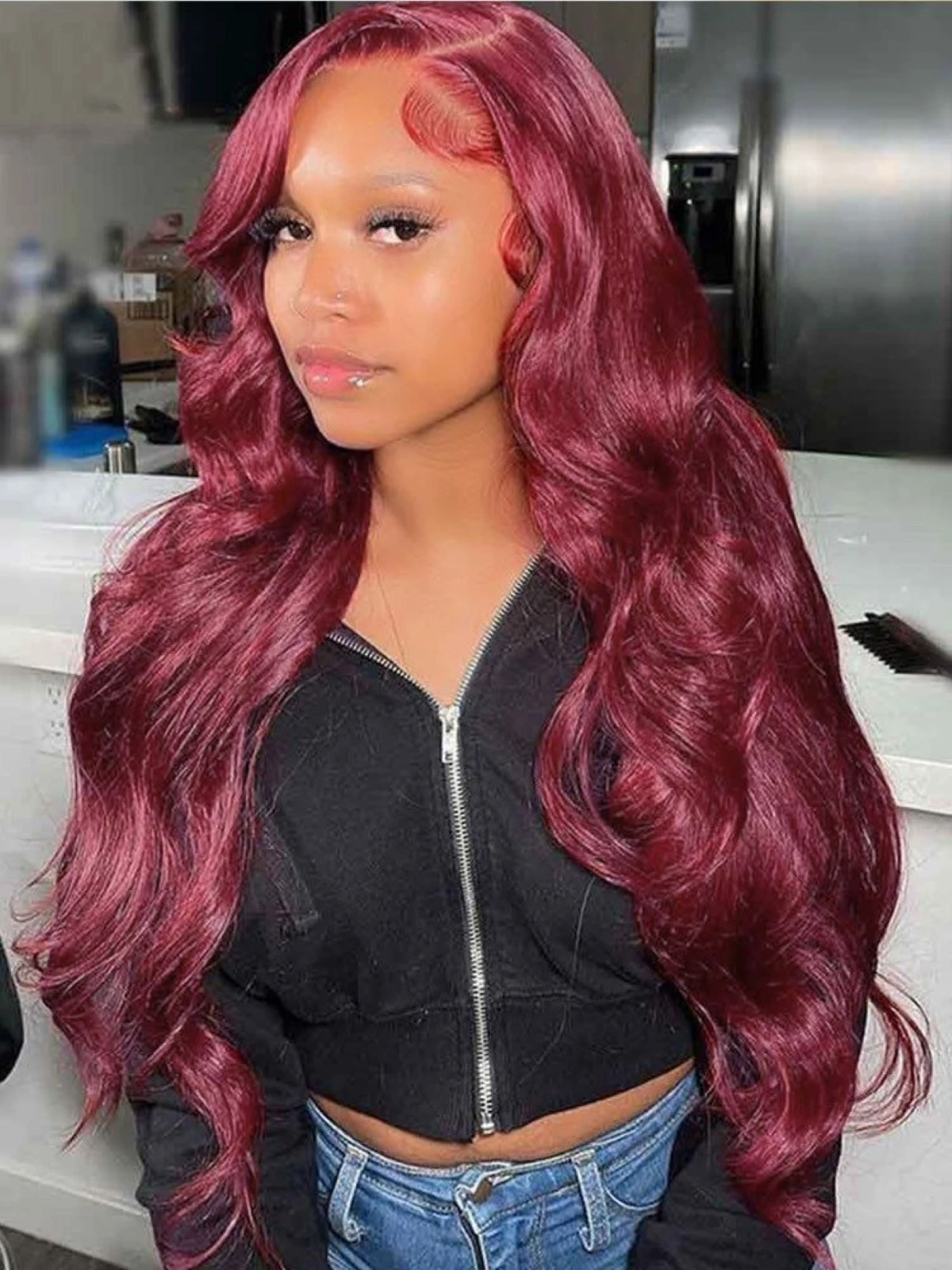 Body Wave  Lace Front Human Hair Wig 99J Burgundy 13x4 Pre Plucked Transparent Lace Colored 13x6 Hd Lace Frontal Wigs For Women