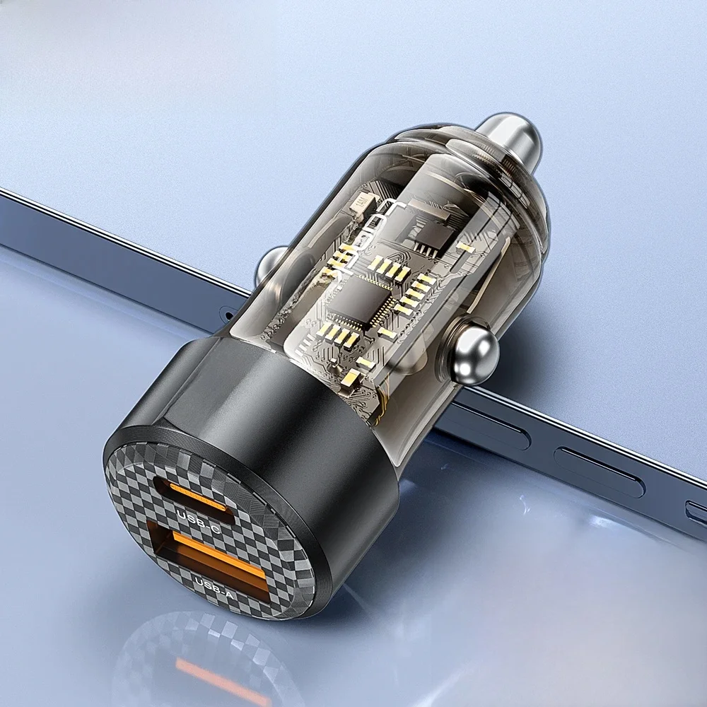 Toocki Ładowarka samochodowa USB 60 W Szybkie ładowanie QC PD SCP 6A USB typu C Szybkie ładowanie samochodu dla iPhone 15 14 13 Huawei Samsung Xiaomi — Zdjęcie 2 z 2