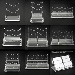 1/2/3/4/6 Slot Clear Acrylic Business Card Holder for Desk Location Card Organizer Desktop Name Cards Display Holders Stand