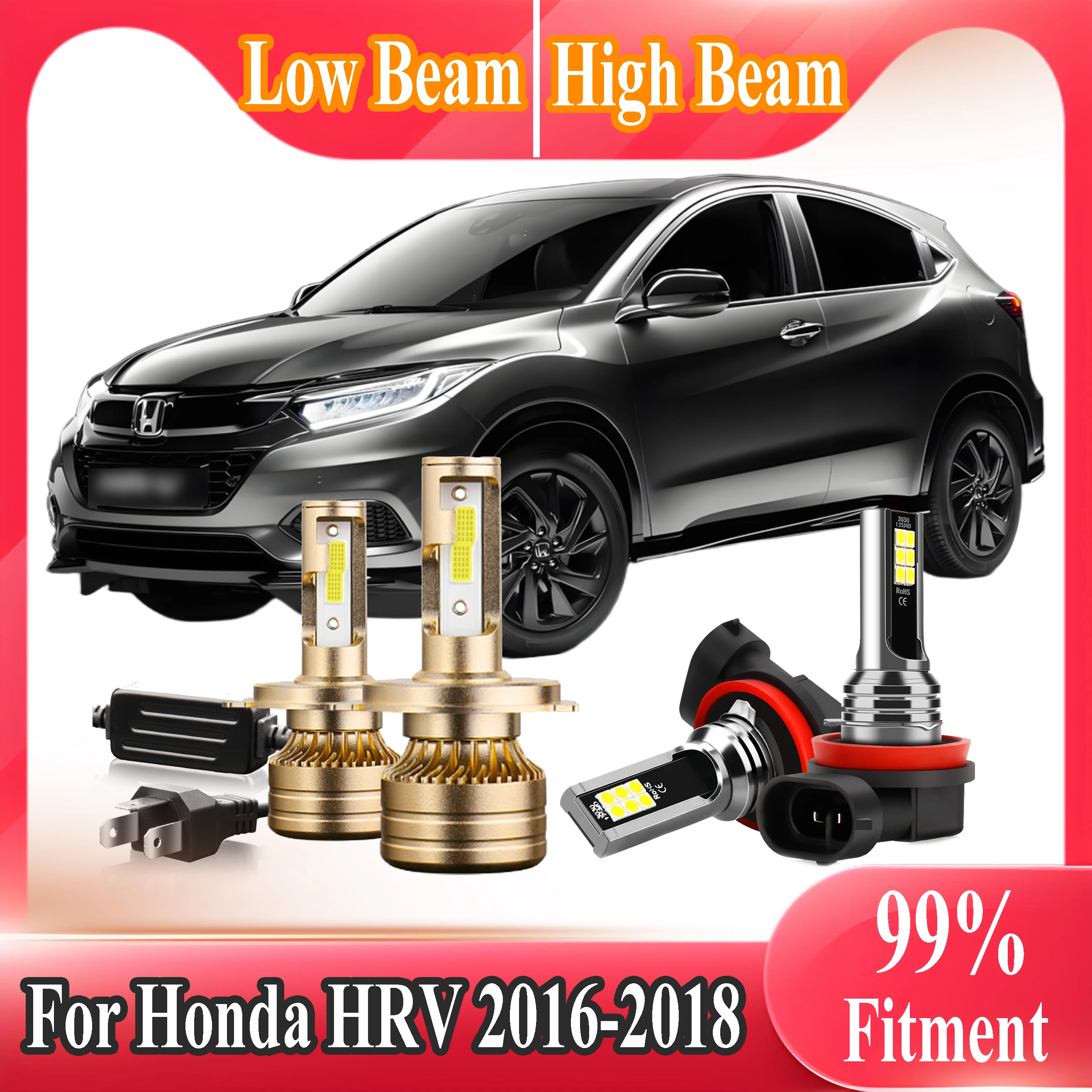 

H4 H11 Canbus Лампа Светодиодные фары 120 Вт 20000LM 12 В 6000 К Белая турбо-лампа для автомобильных фар Супер яркая для Honda HRV 2016 2017 2018