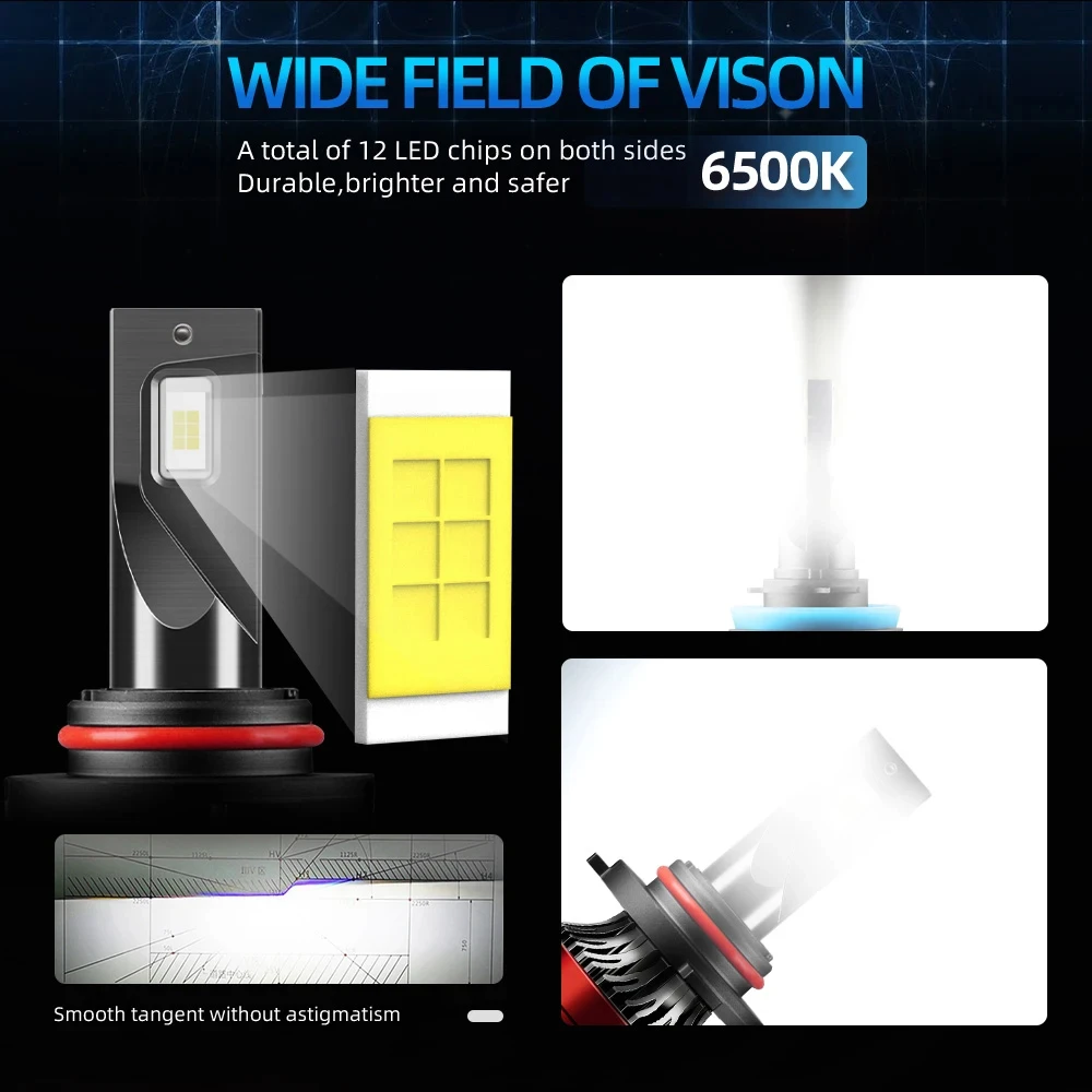 2 قطعة 9005 HB3 9006 HB4 LED المصباح 9007 H4 H13 مرحبا/لو شعاع المصابيح الأمامية 400% أكثر إشراقا LED تحويل عدة 6000K الأبيض #5
