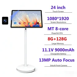 24 Inch 8G+128G Android 13 Touch Screen TV With Wheeled Stand 13MP Camera Live Streaming Terminal HDMI In StandbyMe TV