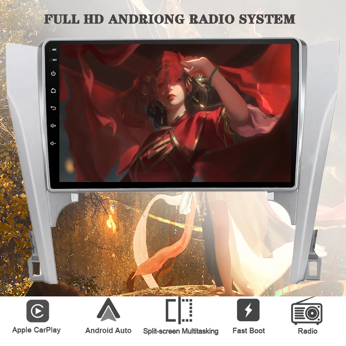 

For Toyota Camry 2012 - 2014 Android 14 Car DVD GPS Navigation Head Unit Stereo Radio FM AM BT 8G+128G CarPlay Android Auto RDS