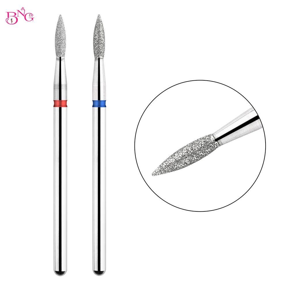 BNG Diamond Nail Drill Bits Cone Shape Russian Mills Cuticle Clean Burr Electric Manicure Drills Nails Accessories