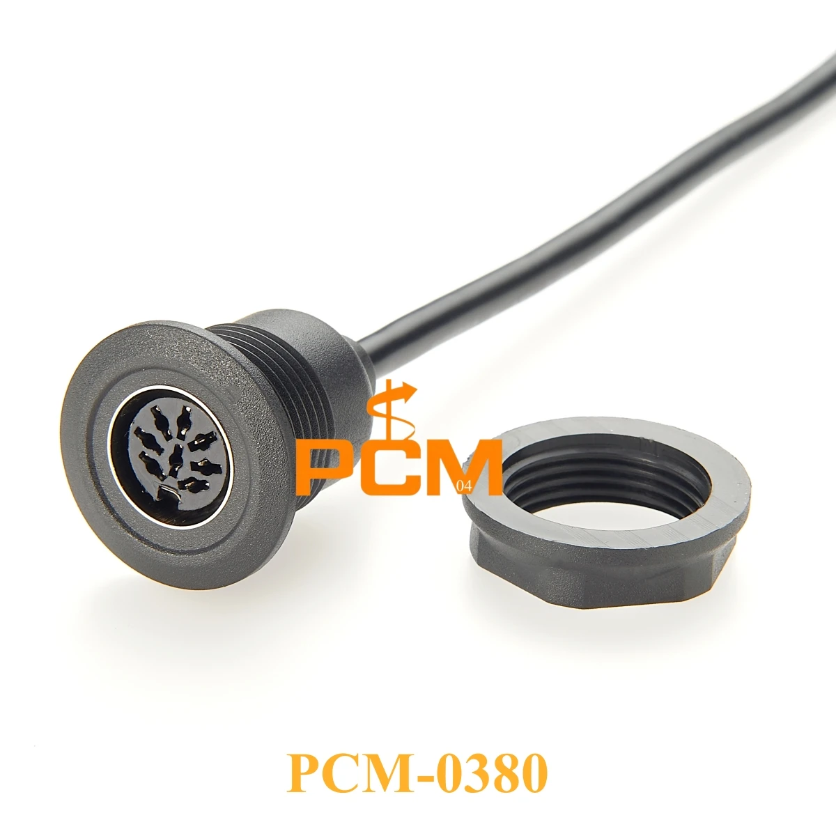 Power DIN 8 Pin Cable Round Panel Mount Male to Female for Speaker Systems Audio Equipment and Dash Mount Applications