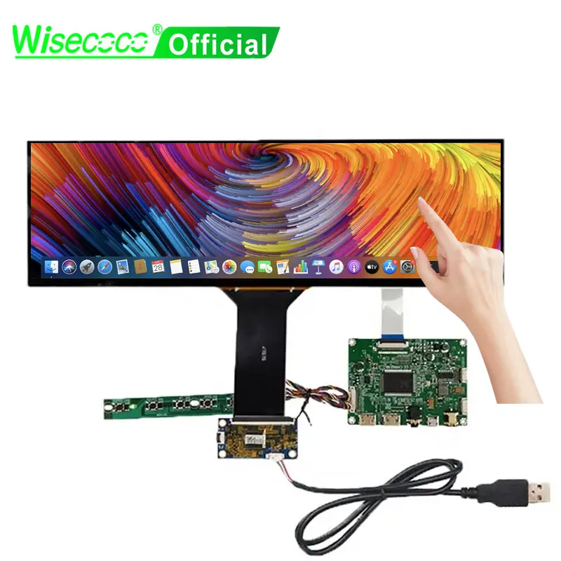 12.6 Inch NV126B5M 1920x515 IPS Lcd Display Touch Screen Driver Board eDP Stretch Bar Secondary Gaming Displays Ultrawide