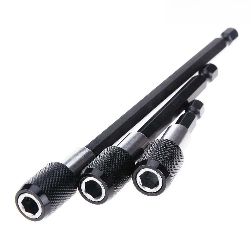 STONEGO 1PC/3PCS 1/4 cala Szybki uchwyt sześciokątny Magnetyczny uchwyt wkrętaka elektrycznego Przedłużacz 60/100/150mm Pręt przedłużający — zdjęcie 2