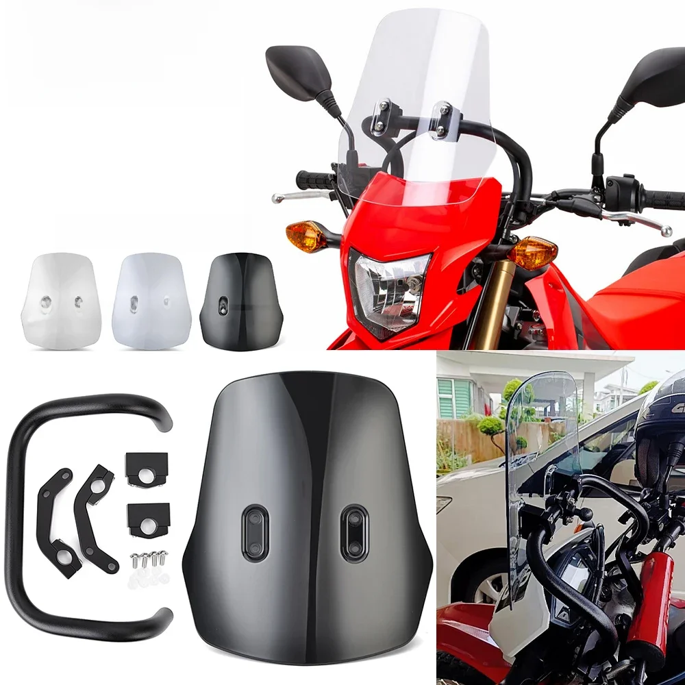 AliExpress BJMOTO RACING COMPONENTS CRF250L/S 2022 CRF250M CRF300L Motorcycle Street Bike Windshield Windscreen For Honda CRF 250L/S 250M 300L CRF-250L/S 2021
