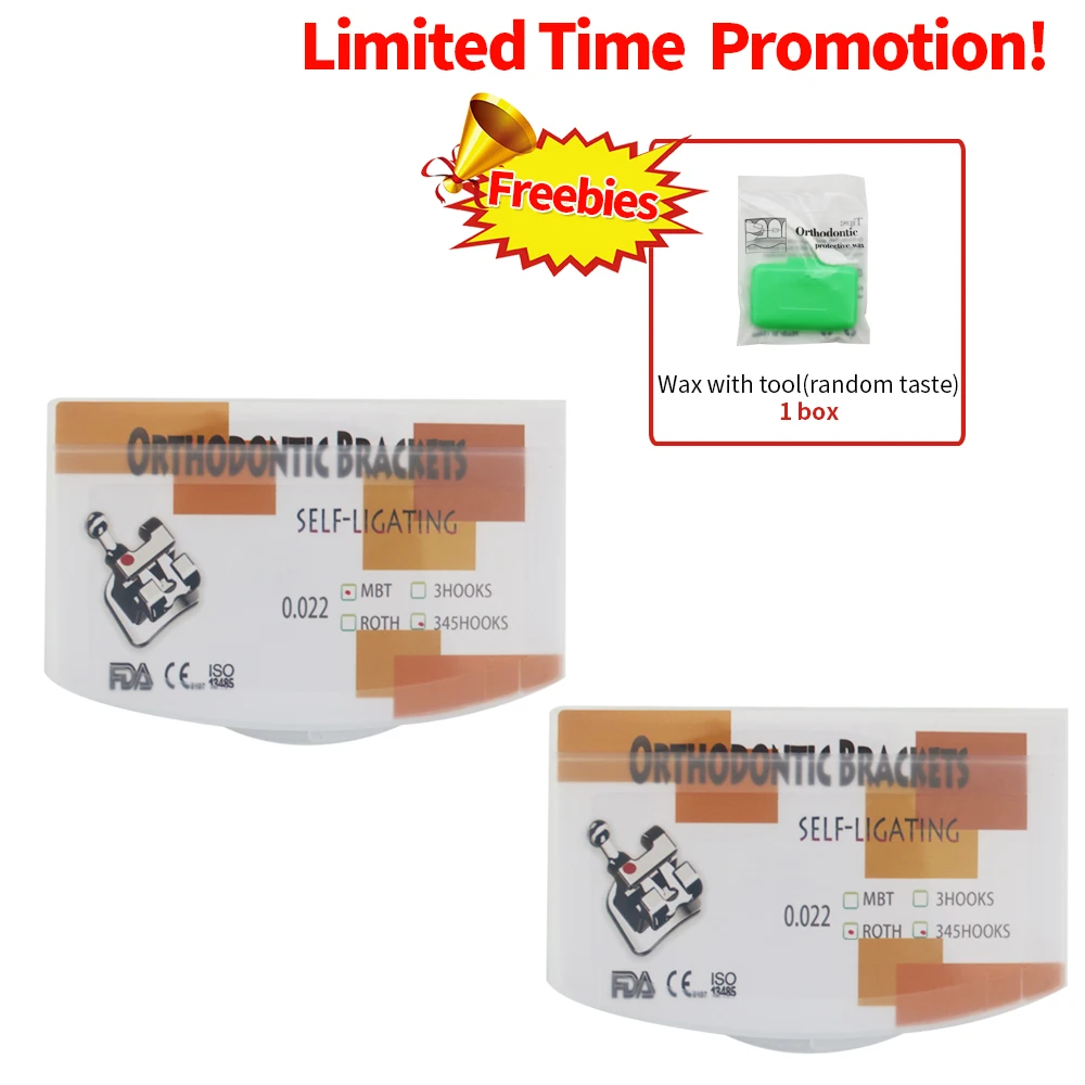

1Box 20pcs Ortho Self Locking Metal Bracket with tool