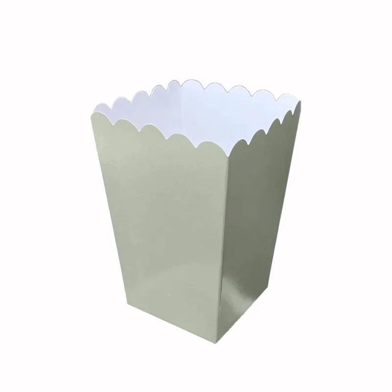 Boîtes à pop-corn en papier sauge 12 pièces, boîtes à cadeaux pour mariages, anniversaires et célébrations – Décoratives élégantes et durables