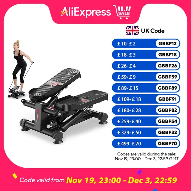 Mini Stepper for Exercise Low-Impact Stair Step Cardio Equipment with Resistance Bands Optional Twist Motion Stepper 2