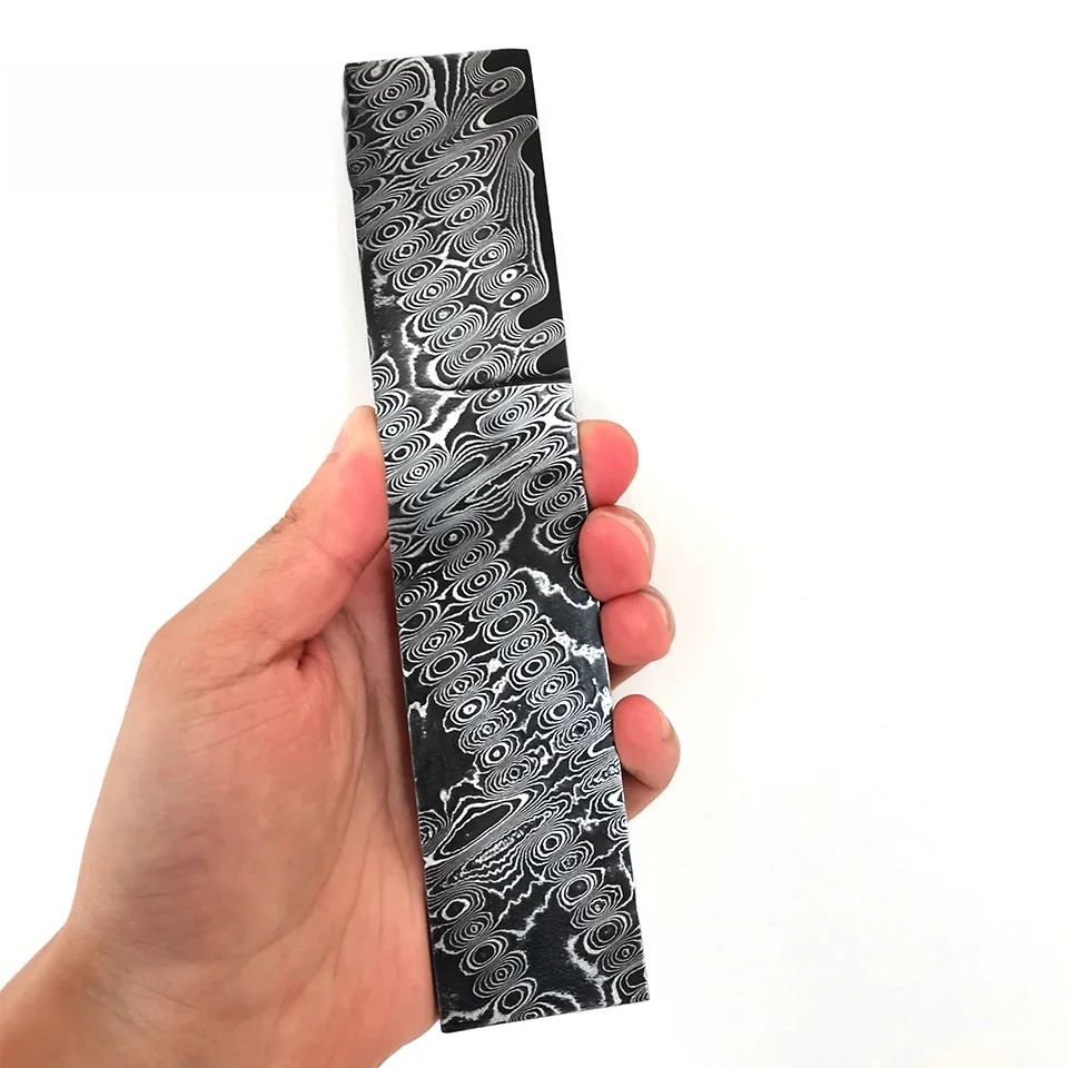 Nóż ze stali nierdzewnej damasceńskiej diy stalowy materiał do produkcji noży ostrze stalowe nowy wzór kęsów damasceńskich HRC61 — zdjęcie 2