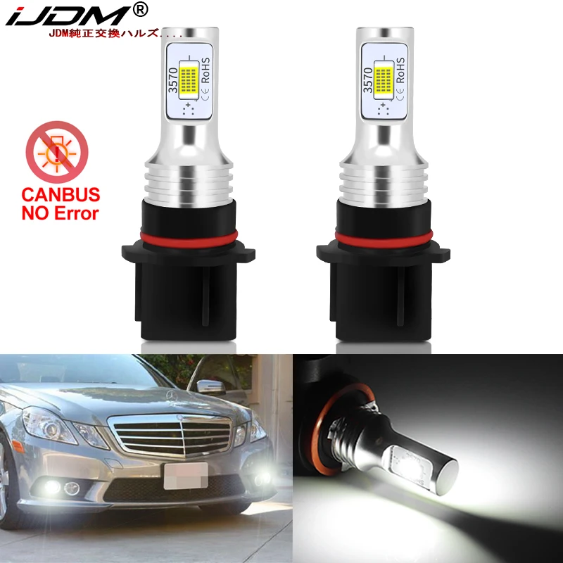 Ampoules LED CANbus SH23W P13W pour phares antibrouillard ou lampes de jour, remplacement pour Mercedes-Benz E350, E550, E63, Jas 2010-2011, 2 pièces