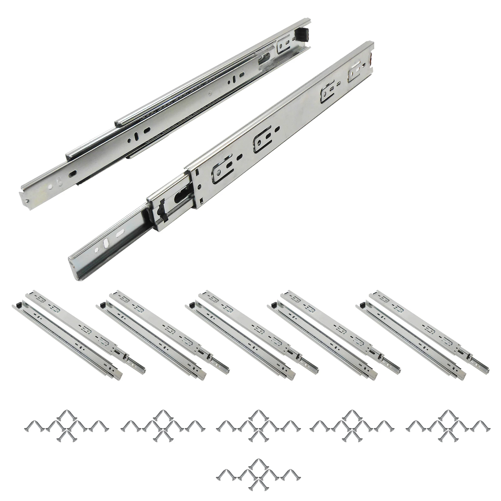 12"-20" 45mm kaltgewalzte Stahlschublade Gleitschiene Hochleistungskugel dreiteilige Lagerschiene Tragfähigkeit 100Lbs