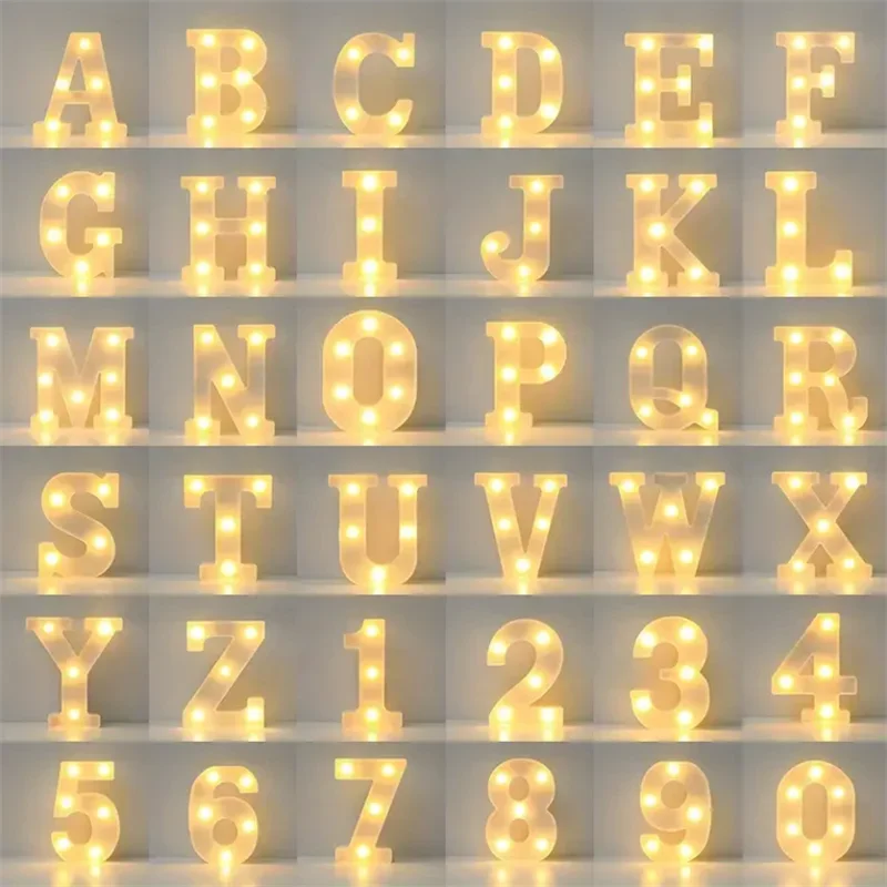 Lumière LED Chaude avec Lettres et Chiffres de 16cm, Utilisée pour la Décoration de la Maison, pour les Propositions et les Fêtes d'Anniversaire