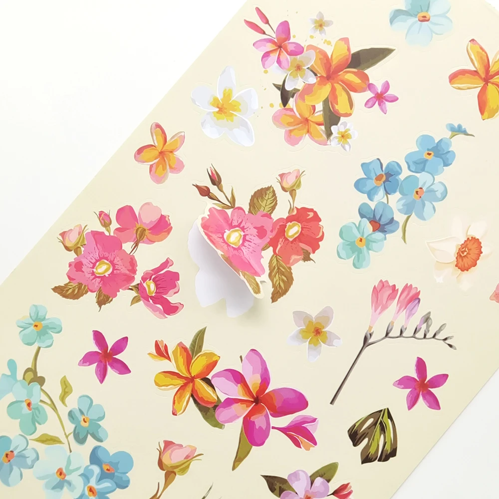 Creative Path Vintage Journal Deko-Aufkleberbücher 6 Blätter Wiederverwendbare Rosa Gelbe Blumen-Scrapbooking-Aufkleberbücher für Bastelarbeiten – Detail 4