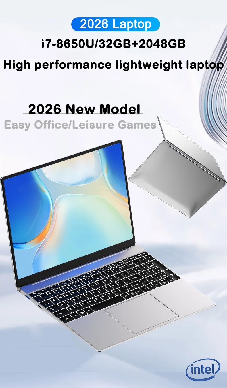 New Ultra Slim Laptop Intel Core I7 8650U 15.6' 32GB RAM 2TB SSD Gaming PC Office Study Computer PC Windows 11 Pro