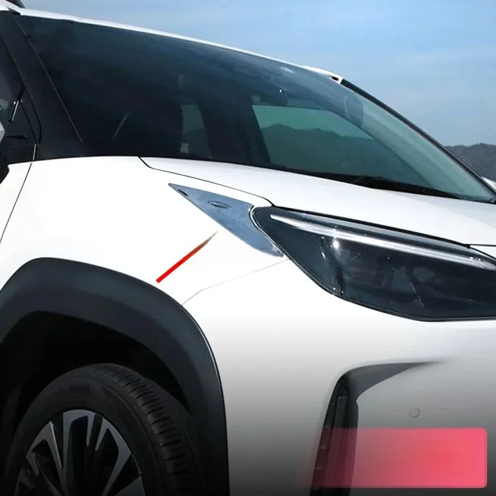 Chrome Head Light Headlight Trims Strips For 2021 2022 2023 2024 2025 Toyota Yaris Cross Accessories