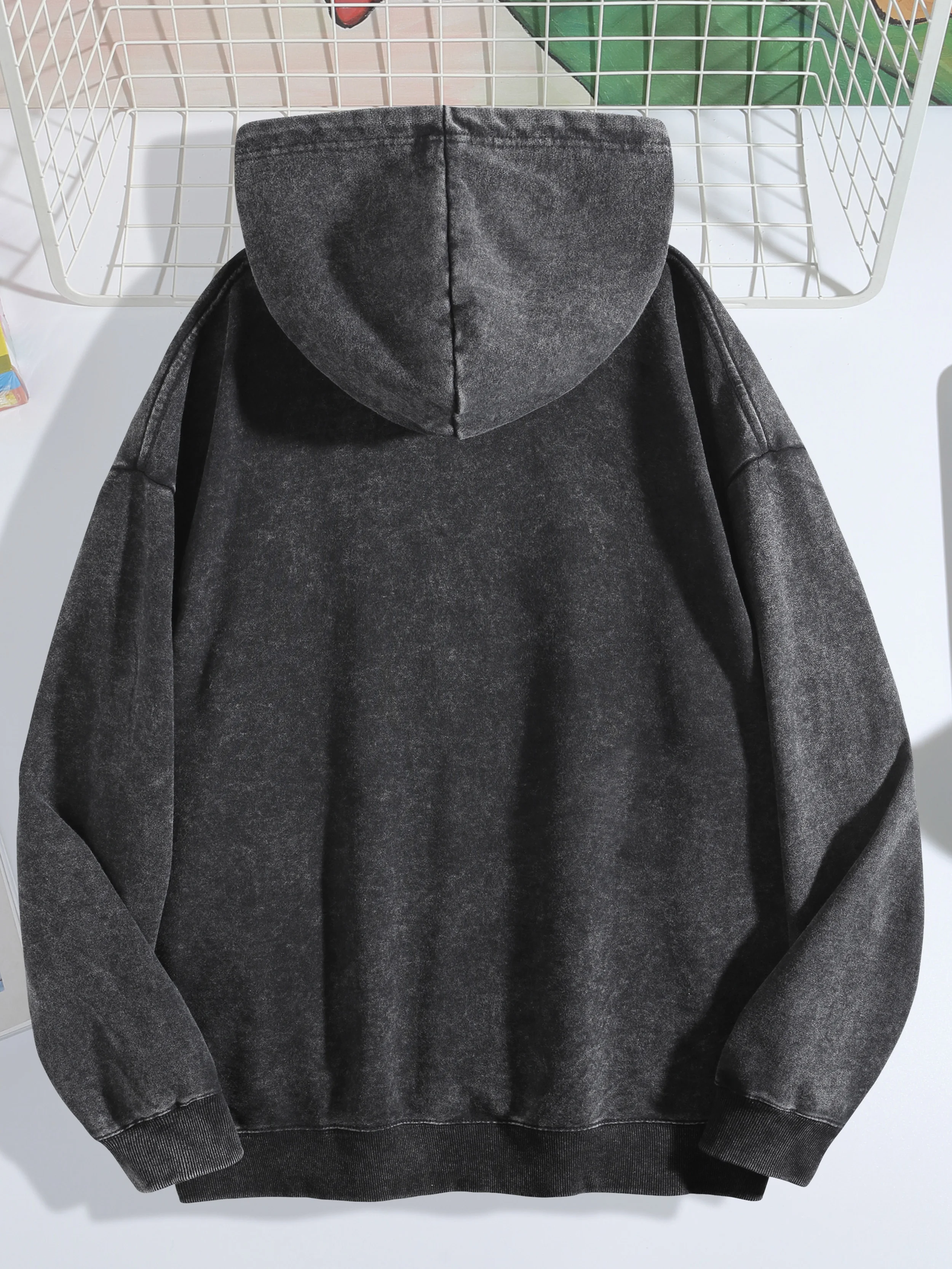 400 جرام سويت شيرت رجالي بقلنسوة Sea Set You Free مطبوع ريترو مغسول بأكمام طويلة سويت شيرت قابل للغسل في الغسالة مع ناعم