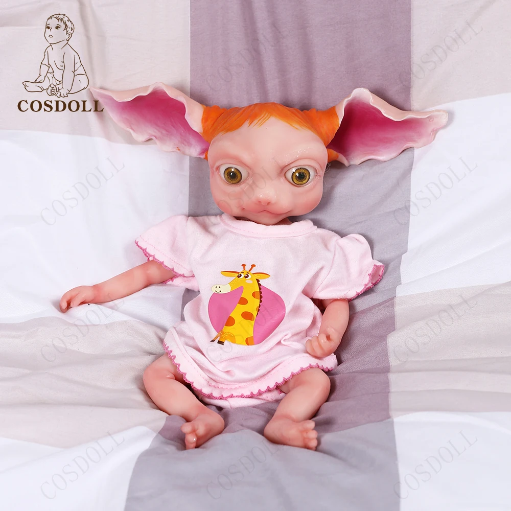 32CM Baby Doll Toys Full Body Silicone Reborn Baby Dolls With Long Ears Elf Boy Toy Soft Gifts Big Eyes Cute Avatar Style Bebe