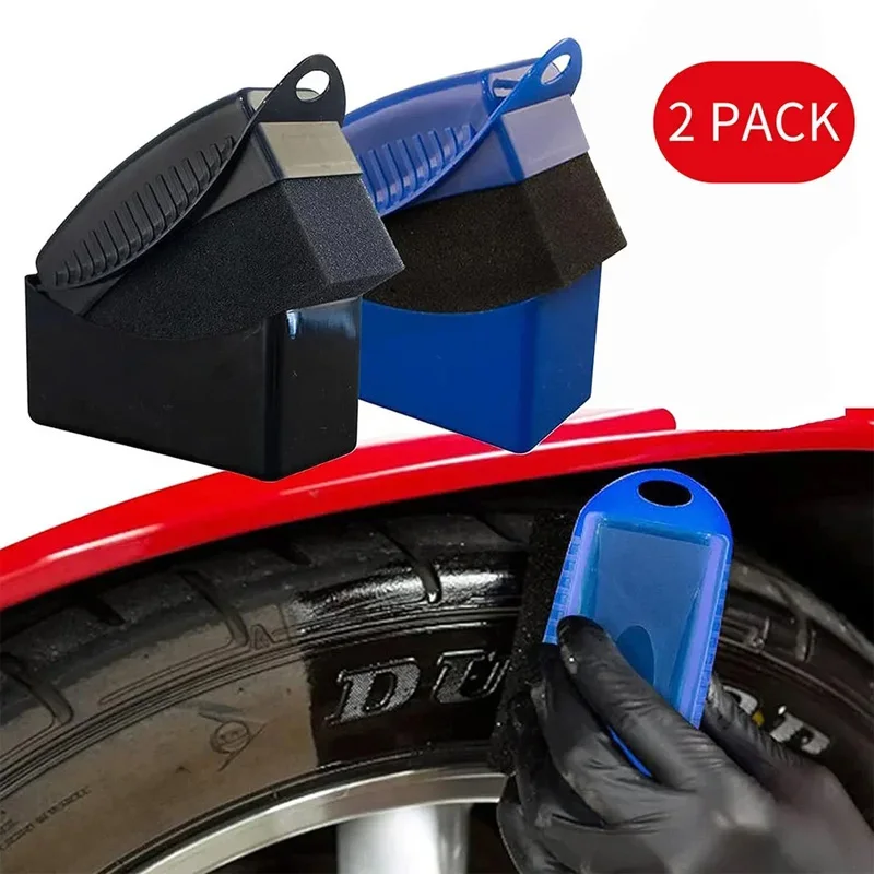 2Piece Car Tires Waxing Polishing Cleaning Wipe Washing Tire Tyre Wheel Rim Trim Contour Detailing Dressing Shine Pad Sponge