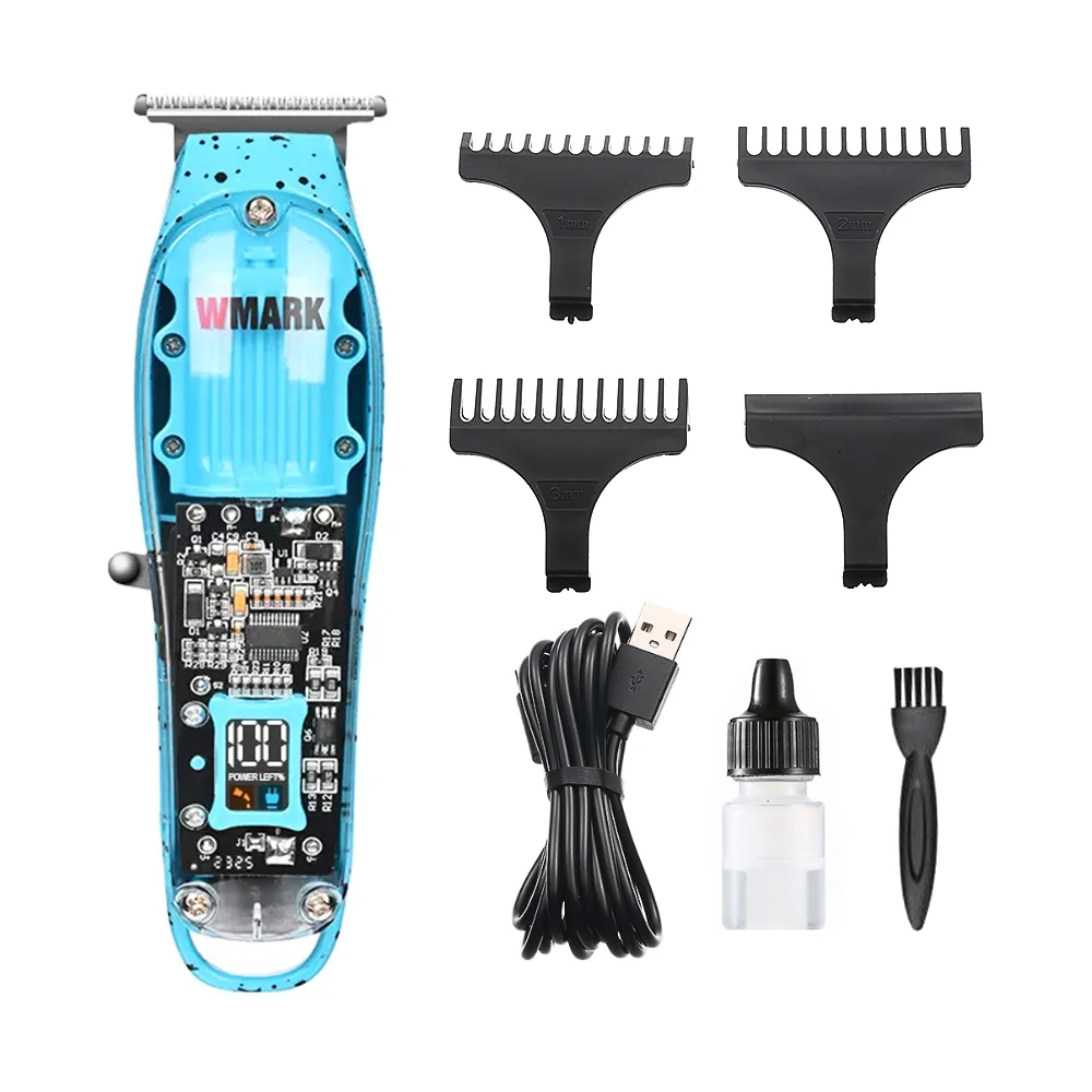 Maquina Profissional Acabamento Wmark NG 510 Azul Aparador Cabelo