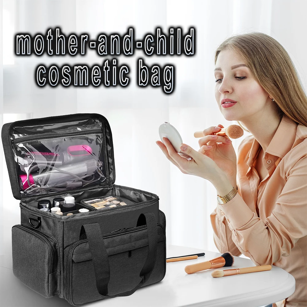 

Mother Child Cosmetic Bag Detachable Large-Capacity Multi-Functional Cosmetic Packet for Storing Cosmetics Hairdressing Supplies