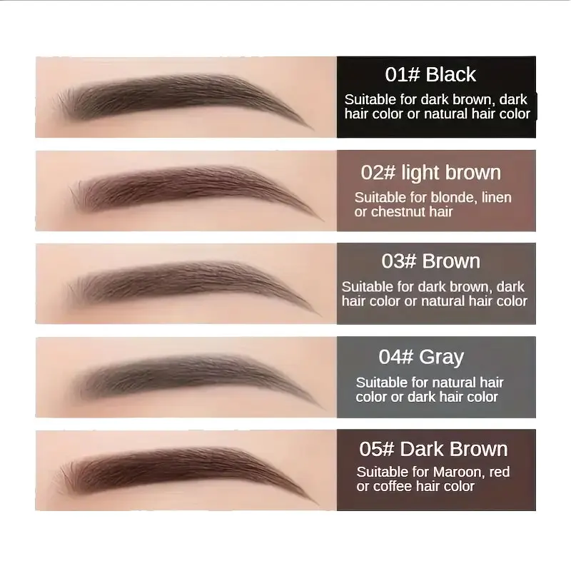 1pca/5pcs قلم حواجب مزدوج الأطراف سهل الانزلاق مع طرف مثلث وفرشاة - مثالي لجميع أنواع البشرة