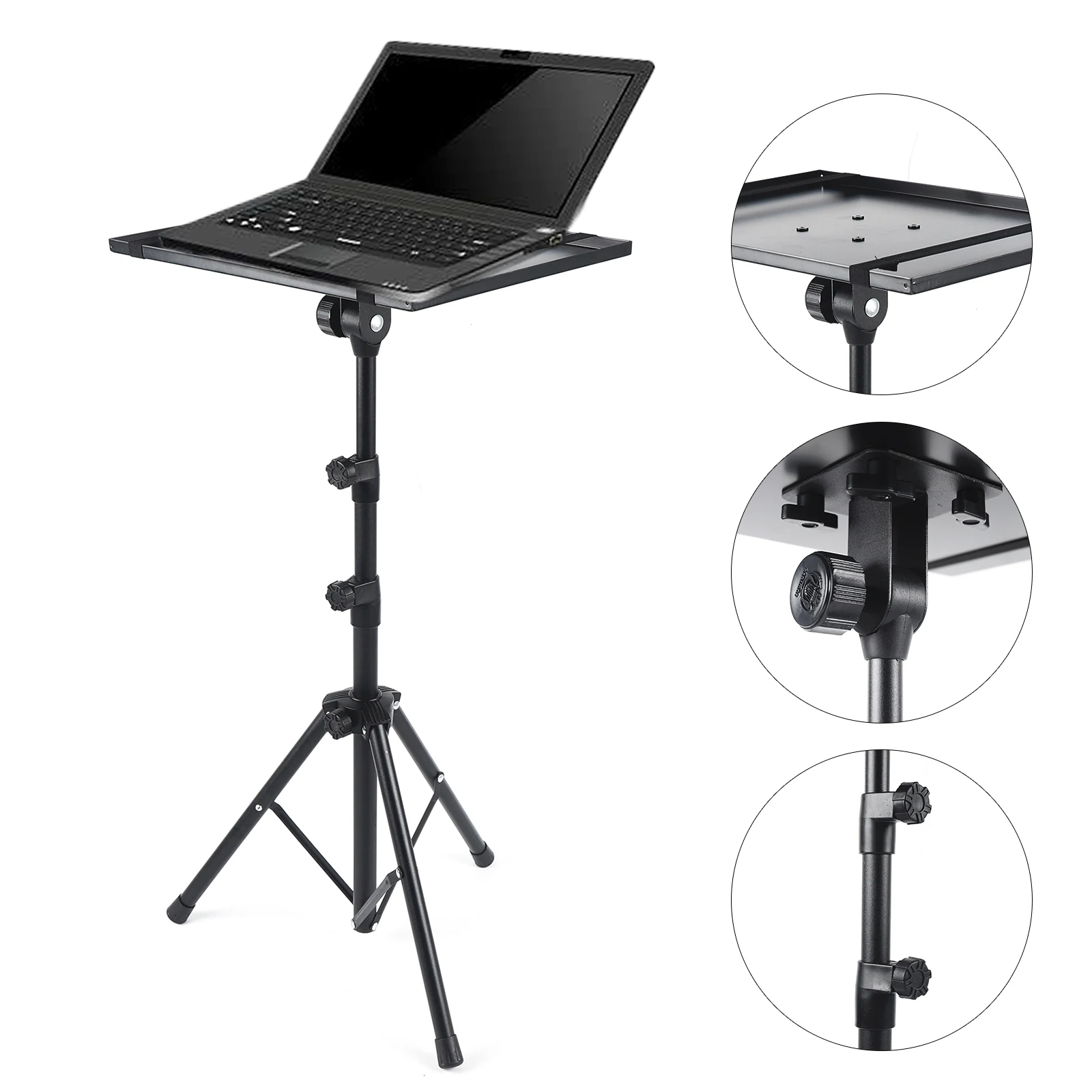 

22.44-49.21in Mobile Projector Floor Tripod Stand Laptop Holder with Tray Adjustable Height tripod, Computer Rack For Bedrooms